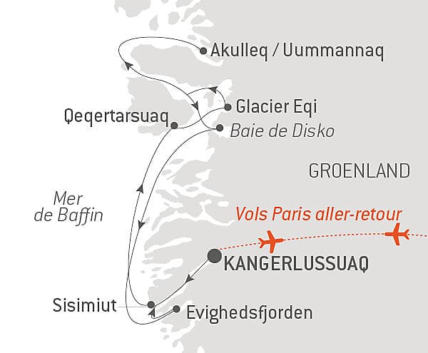 Baie de Disko et villages inuits null
