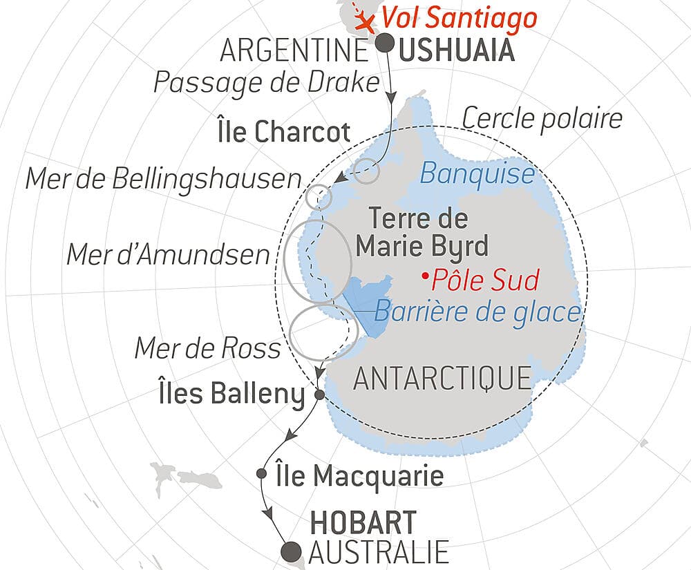 Entre deux continents, terres inexplorées d'Antarctique null