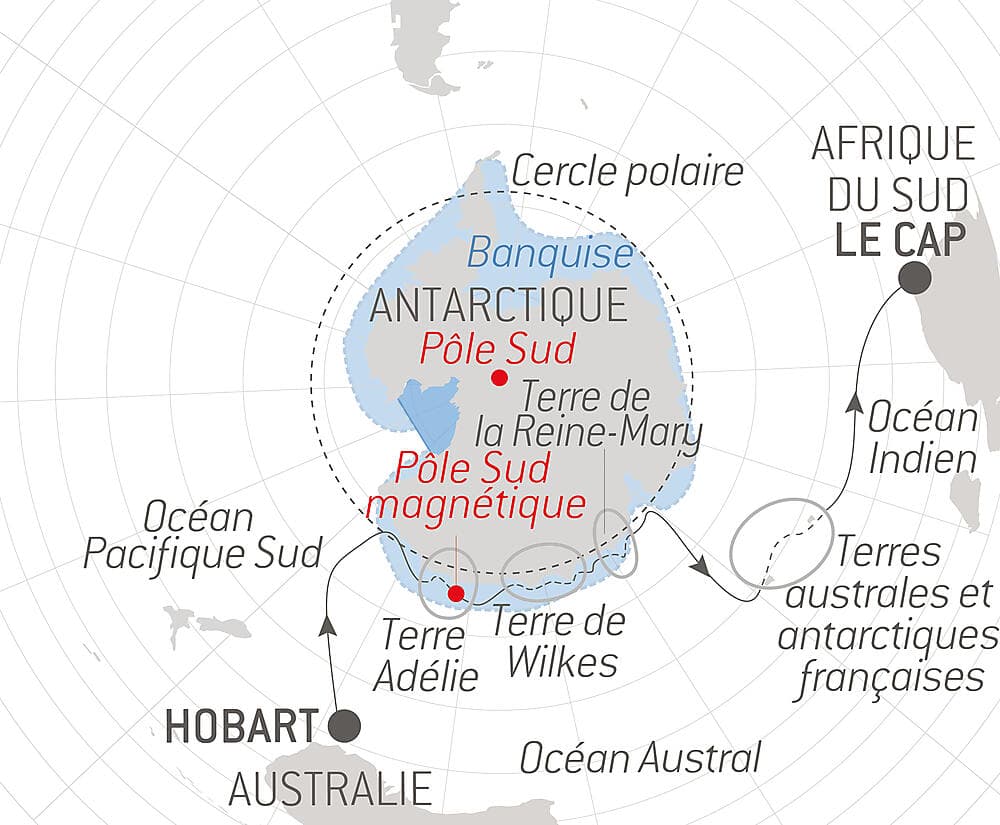 Côte est inexplorée de l'Antarctique et terres australes françaises null