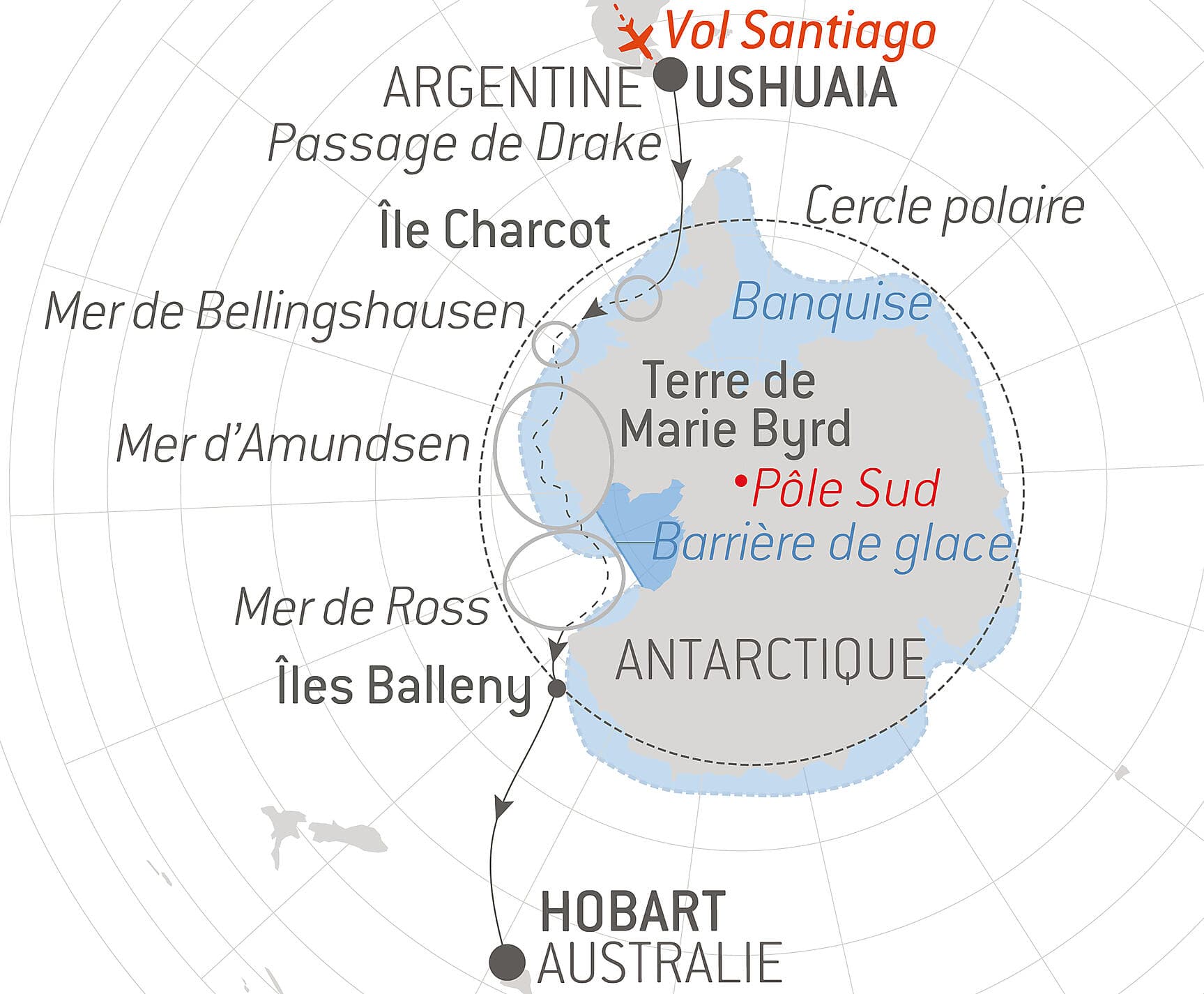 Entre deux continents, terres inexplorées d'Antarctique